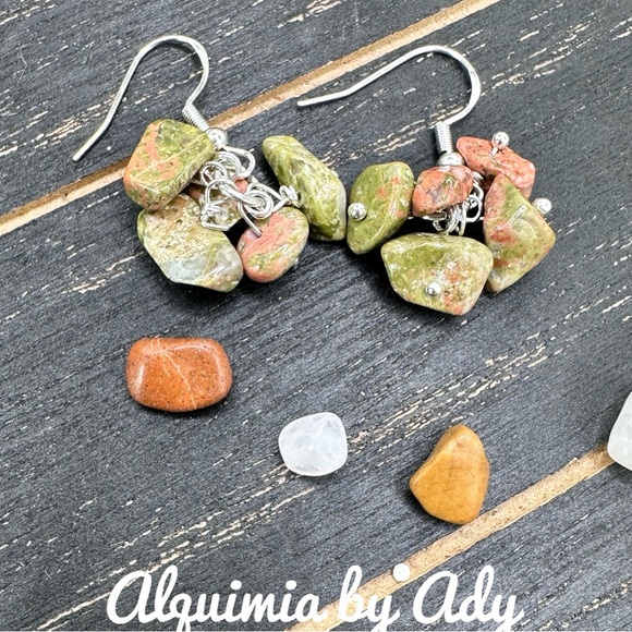 Alquimia Silver and Green Earrings - Picture 1 of 1